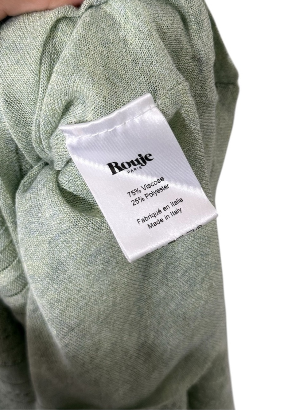 ROUJE Paris Myriam Knit Green Midi Slip Dress - Picture 6 of 8
